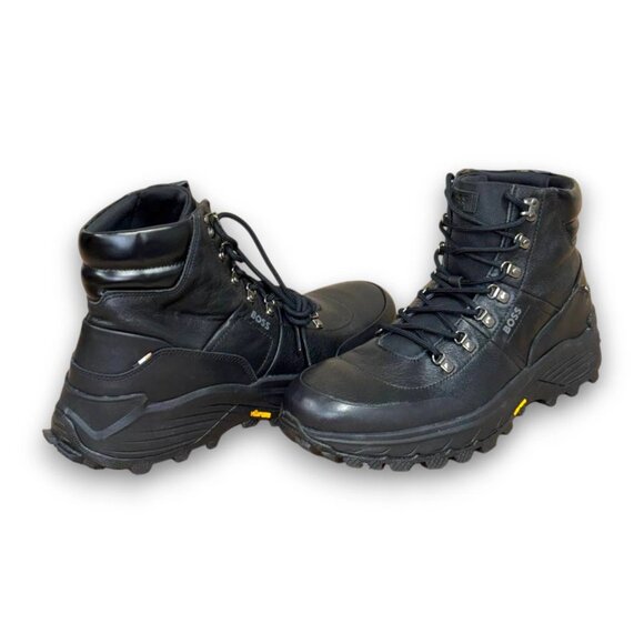 BOSS Trailton Runn Men's Black Leather Hiking Boots US 11 (EU 44) MSRP $299 - Picture 4 of 4